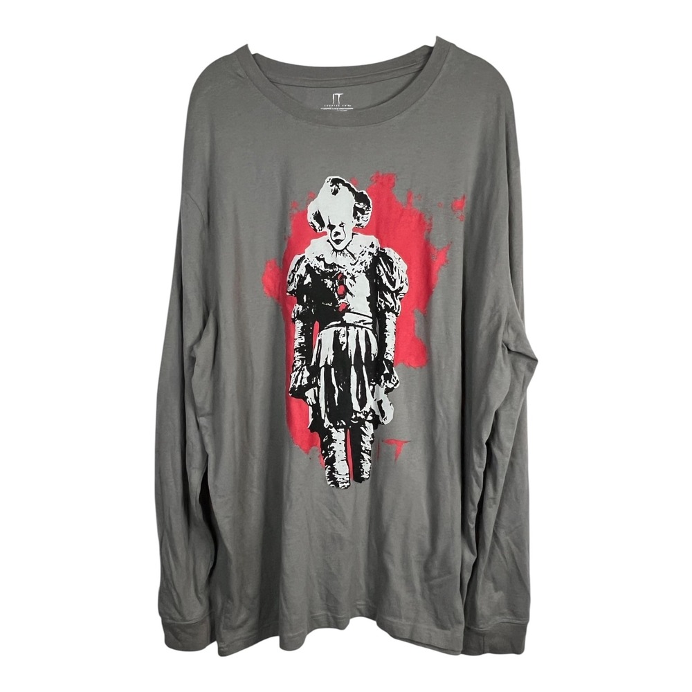 IT Chapter Two Men's Long Sleeve Shirt - Grey Pennywise Time To Float - 2XL